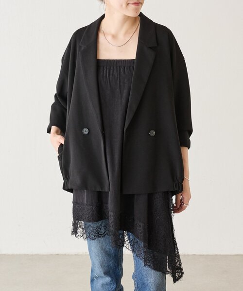 BEARDSLEY(ビアズリー)の「《ZOZO先行予約開始》スソギャザージャケット《FRIPIER》(ブルゾン・レディース・ブラック・FREE)」の15枚目の写真