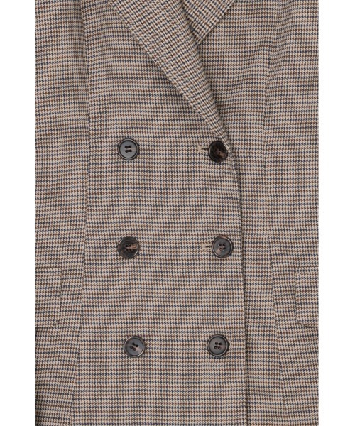 SLY(スライ)の「DOUBLE BUTTON 2P OP ダブルボタンツーピーワンピース 秋服 2点セット セットアップ ジャケット ショートパンツ(セットアップ・レディース・ネイビー/ブラウン・2/1)」の4枚目の写真