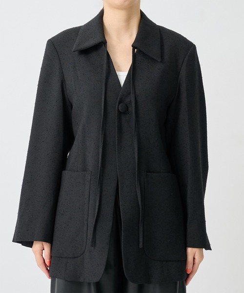CITY TOKYO(シティトウキョウ)の「【CITY TOKYO/シティートウキョウ】Vintage Nep Detachable Collar JK/ヴィンテージネップ2WAYジャケット(テーラードジャケット・レディース・ブラック/オフホワイト・FREE)」の6枚目の写真