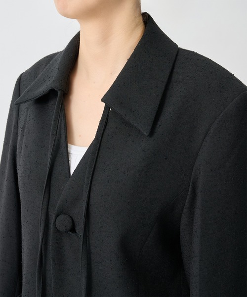 CITY TOKYO(シティトウキョウ)の「【CITY TOKYO/シティートウキョウ】Vintage Nep Detachable Collar JK/ヴィンテージネップ2WAYジャケット(テーラードジャケット・レディース・ブラック/オフホワイト・FREE)」の13枚目の写真