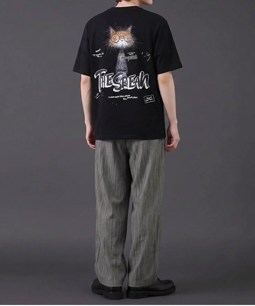 revertical(リバーティカル)の「キャット アートグラフィック バックプリント半袖Tシャツ(Tシャツ/カットソー・メンズ・ピンク/ホワイト/ブラック・LARGE/MEDIUM)」の4枚目の写真