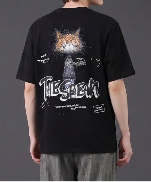 revertical(リバーティカル)の「キャット アートグラフィック バックプリント半袖Tシャツ(Tシャツ/カットソー・メンズ・ピンク/ホワイト/ブラック・LARGE/MEDIUM)」の16枚目の写真