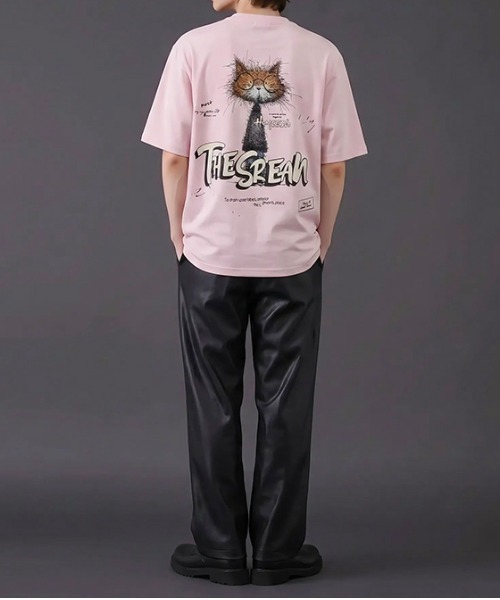 revertical(リバーティカル)の「キャット アートグラフィック バックプリント半袖Tシャツ(Tシャツ/カットソー・メンズ・ピンク/ホワイト/ブラック・LARGE/MEDIUM)」の9枚目の写真