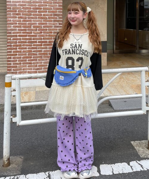 HELLO.SANFRANCISCO(ハローサンフランシスコ)の「【HELLO.SANFRANCISCO】リップフリルコンビウエストBAG(ボディバッグ/ウエストポーチ・レディース・ピンク/ブルー・ONE SIZE)」の5枚目の写真