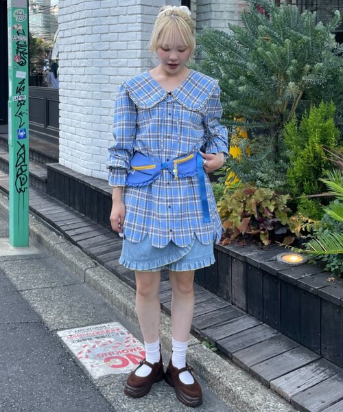 HELLO.SANFRANCISCO(ハローサンフランシスコ)の「【HELLO.SANFRANCISCO】リップフリルコンビウエストBAG(ボディバッグ/ウエストポーチ・レディース・ピンク/ブルー・ONE SIZE)」の7枚目の写真