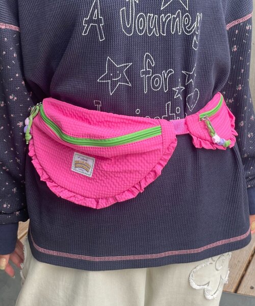 HELLO.SANFRANCISCO(ハローサンフランシスコ)の「【HELLO.SANFRANCISCO】リップフリルコンビウエストBAG(ボディバッグ/ウエストポーチ・レディース・ピンク/ブルー・ONE SIZE)」の9枚目の写真