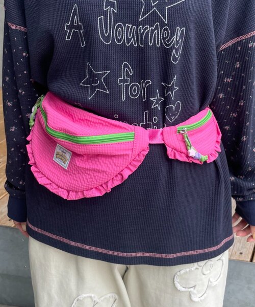HELLO.SANFRANCISCO(ハローサンフランシスコ)の「【HELLO.SANFRANCISCO】リップフリルコンビウエストBAG(ボディバッグ/ウエストポーチ・レディース・ピンク/ブルー・ONE SIZE)」の10枚目の写真