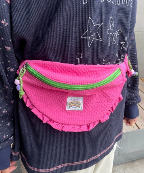 HELLO.SANFRANCISCO(ハローサンフランシスコ)の「【HELLO.SANFRANCISCO】リップフリルコンビウエストBAG(ボディバッグ/ウエストポーチ・レディース・ピンク/ブルー・ONE SIZE)」の14枚目の写真