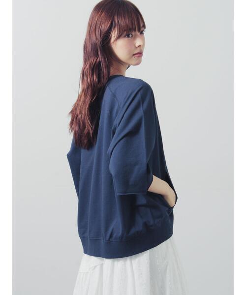 Samansa Mos2(サマンサ モスモス)の「ミニ裏毛7分袖ロゴスウェット(Tシャツ/カットソー・レディース・バーガンディー/ネイビー/グレー・F)」の10枚目の写真