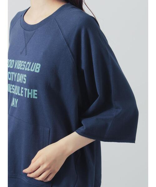 Samansa Mos2(サマンサ モスモス)の「ミニ裏毛7分袖ロゴスウェット(Tシャツ/カットソー・レディース・バーガンディー/ネイビー/グレー・F)」の13枚目の写真