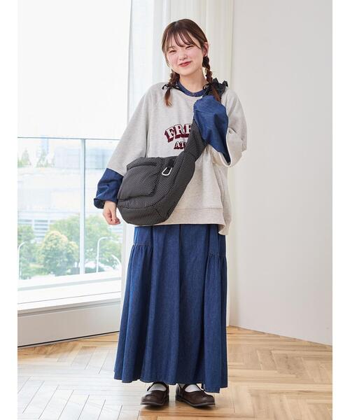 Samansa Mos2(サマンサ モスモス)の「ミニ裏毛7分袖ロゴスウェット(Tシャツ/カットソー・レディース・バーガンディー/ネイビー/グレー・F)」の17枚目の写真