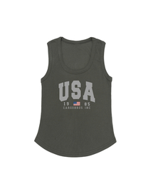 アメリカンロゴスリムフィットスリーブレス(カーキ)