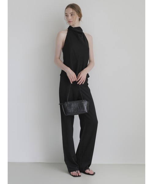 celon（セロン）の「satin touch halter top（シャツ/ブラウス・レディース・アイボリー/ブラック・FREE）」の3枚目の写真
