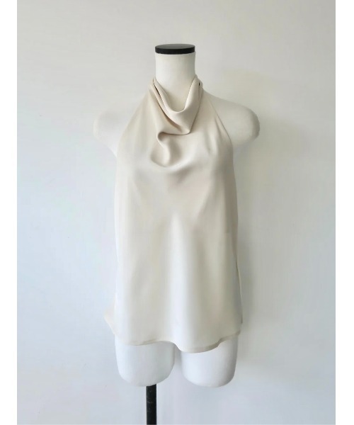 celon（セロン）の「satin touch halter top（シャツ/ブラウス・レディース・アイボリー/ブラック・FREE）」の5枚目の写真
