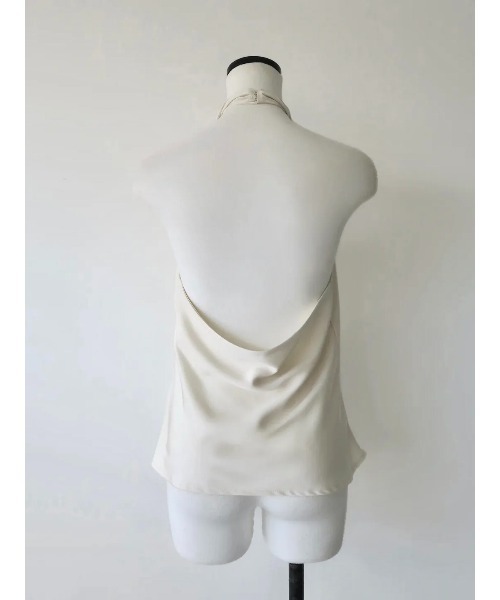 celon（セロン）の「satin touch halter top（シャツ/ブラウス・レディース・アイボリー/ブラック・FREE）」の8枚目の写真