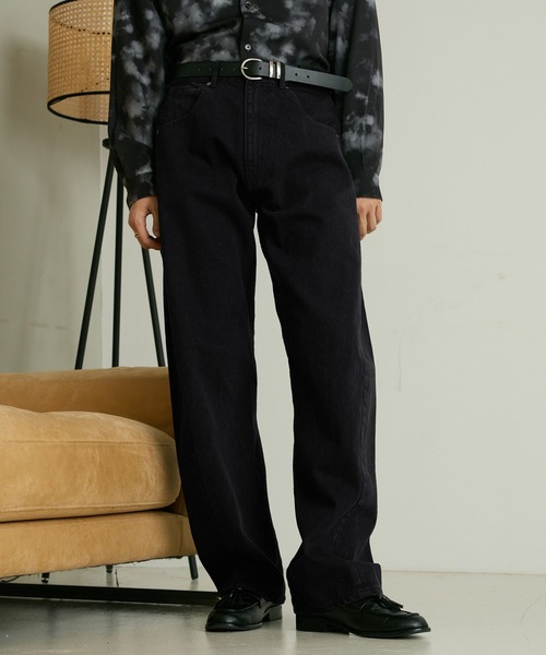 RAGEBLUE(レイジブルー)の「3D TWIST DENIM PANTS/3Dツイストデニムパンツ(デニムパンツ・メンズ・ブラック/インディゴブルー・LARGE/MEDIUM)」の1枚目の写真