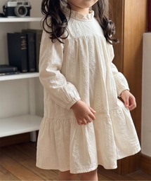 aimoha（アイモハ）の「【aimoha KIDS】レース刺繍フリルネック長袖ワンピース（ワンピース）」