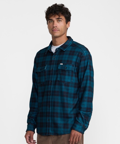 RVCA(ルーカ)の「RVCA メンズ VACANCY FLANNEL LS 長袖シャツ 【2026年秋冬モデル】/ルーカチェックネルシャツ(シャツ/ブラウス・メンズ・ブラック系その他・SMALL/MEDIUM/LARGE/X-LARGE)」の4枚目の写真