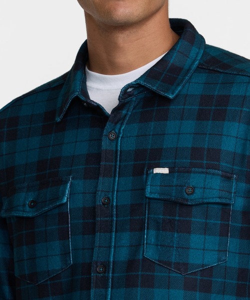 RVCA(ルーカ)の「RVCA メンズ VACANCY FLANNEL LS 長袖シャツ 【2026年秋冬モデル】/ルーカチェックネルシャツ(シャツ/ブラウス・メンズ・ブラック系その他・SMALL/MEDIUM/LARGE/X-LARGE)」の5枚目の写真