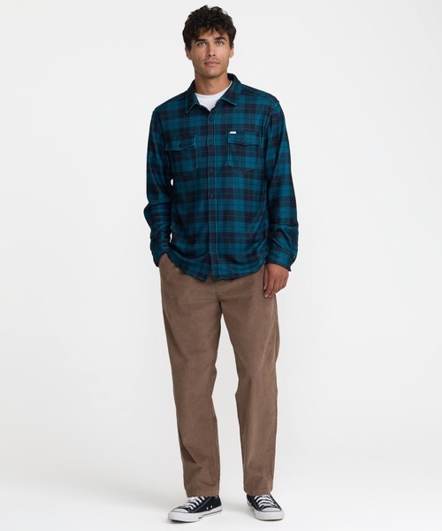 RVCA(ルーカ)の「RVCA メンズ VACANCY FLANNEL LS 長袖シャツ 【2026年秋冬モデル】/ルーカチェックネルシャツ(シャツ/ブラウス・メンズ・ブラック系その他・SMALL/MEDIUM/LARGE/X-LARGE)」の6枚目の写真