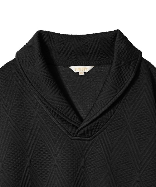 SOMEDIFF(サムディフ)の「【SOMEDIFF】ふくれデザインショールネック長袖Tシャツ メンズ 秋服(Tシャツ/カットソー・メンズ・ホワイト/ブラック・XXL/M/L/XL)」の15枚目の写真