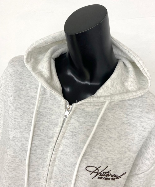 non-hedge(ノンヘッジ)の「バックロゴビッグジップパーカー(パーカー・レディース・レッド/ブラック/オートミール/グレー/ブラウン/ネイビー・FREE)」の15枚目の写真