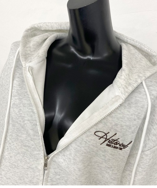 non-hedge(ノンヘッジ)の「バックロゴビッグジップパーカー(パーカー・レディース・レッド/ブラック/オートミール/グレー/ブラウン/ネイビー・FREE)」の16枚目の写真