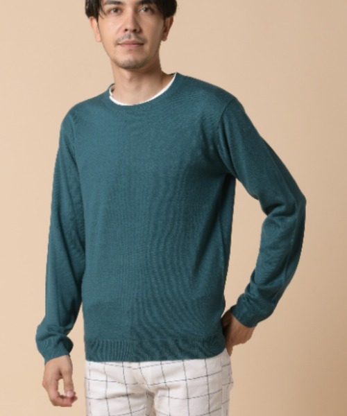Relation（リレーション）の「ｶｼﾐﾔﾀｯﾁｸﾙｰﾈｯｸﾆｯﾄ（ニット/セーター・メンズ・ネイビー/杢グレー/ホワイト/ブラック/ダークブルー/チャコールグレー/ベージュ/ワイン・SMALL/X-LARGE/MEDIUM/LARGE）」の7枚目の写真