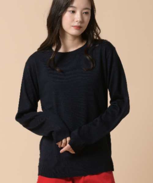 Relation（リレーション）の「ｶｼﾐﾔﾀｯﾁｸﾙｰﾈｯｸﾆｯﾄ（ニット/セーター・メンズ・ネイビー/杢グレー/ホワイト/ブラック/ダークブルー/チャコールグレー/ベージュ/ワイン・SMALL/X-LARGE/MEDIUM/LARGE）」の6枚目の写真