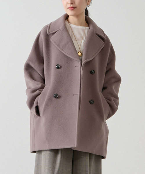 Liesse（リエス）の「【TICCA/ティッカ】ピーコート（別注カラーあり）（ピーコート・レディース・チャコールグレー/ブラウン系その他・FREE）」の2枚目の写真
