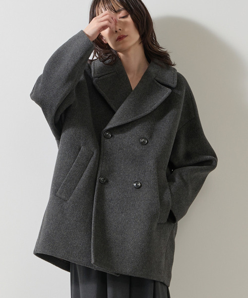 Liesse（リエス）の「【TICCA/ティッカ】ピーコート（別注カラーあり）（ピーコート・レディース・チャコールグレー/ブラウン系その他・FREE）」の4枚目の写真