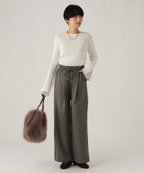 Elura(エルーラ)の「サイドレースイージ-パンツ/1067418(その他パンツ・レディース・チャコールグレー/ブラウン・FREE)」の3枚目の写真