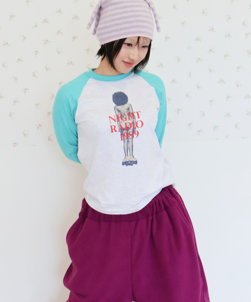 KIKOZY（キコジ）の「Night Radio Raglan T-shirt_Mint（Tシャツ/カットソー・レディース・その他・1/2）」の2枚目の写真