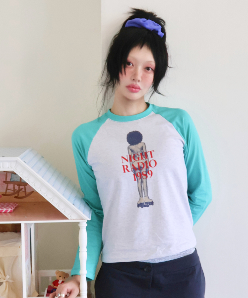 KIKOZY（キコジ）の「Night Radio Raglan T-shirt_Mint（Tシャツ/カットソー・レディース・その他・1/2）」の4枚目の写真