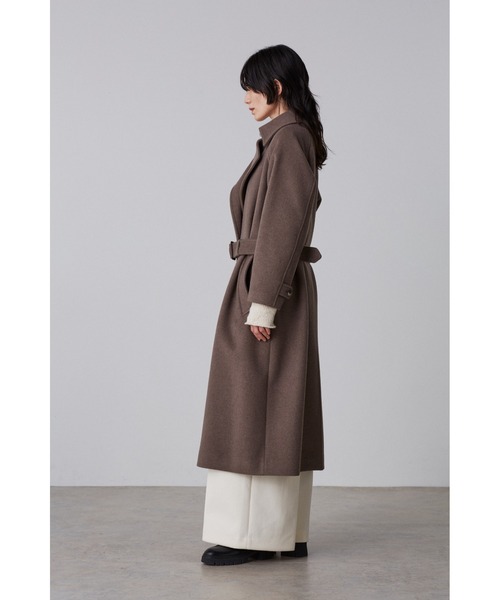 YLEVE（イレーヴ）の「［別注］YLEVE / WOOL BEAVER CO（ダウンジャケット/コート・レディース・ブラウン/ブラック・1/0）」の6枚目の写真
