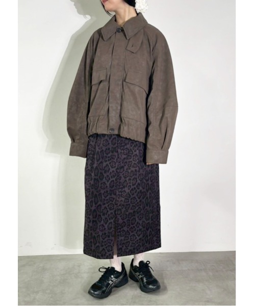 MIDVEIN(ミッドヴェイン)の「leather blouson(ブルゾン・レディース・ブラウン/ブラック・FREE)」の3枚目の写真