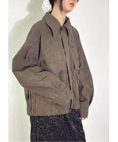 MIDVEIN(ミッドヴェイン)の「leather blouson(ブルゾン・レディース・ブラウン/ブラック・FREE)」の6枚目の写真