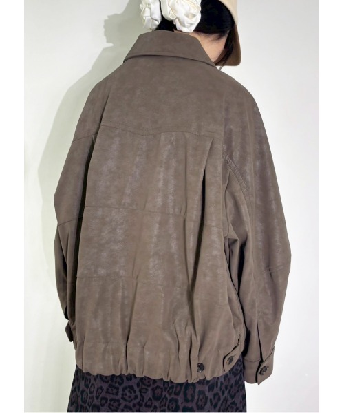 MIDVEIN(ミッドヴェイン)の「leather blouson(ブルゾン・レディース・ブラウン/ブラック・FREE)」の8枚目の写真