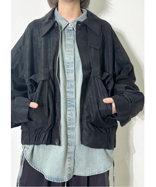 MIDVEIN(ミッドヴェイン)の「leather blouson(ブルゾン・レディース・ブラウン/ブラック・FREE)」の10枚目の写真