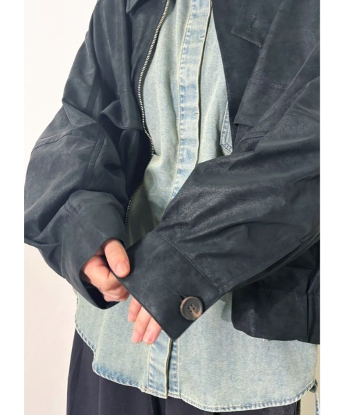 MIDVEIN(ミッドヴェイン)の「leather blouson(ブルゾン・レディース・ブラウン/ブラック・FREE)」の12枚目の写真