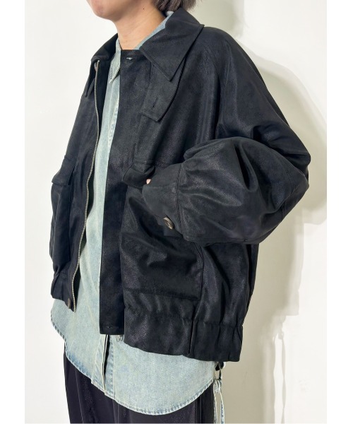 MIDVEIN(ミッドヴェイン)の「leather blouson(ブルゾン・レディース・ブラウン/ブラック・FREE)」の13枚目の写真