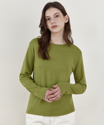 カラーラウンドネック長袖Tシャツ_OLIVE(WB6TP47)