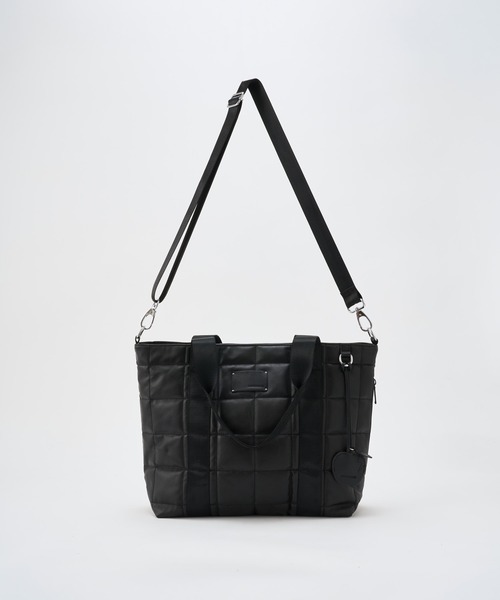 ADAM PATEK(アダムパテック)の「ADAMPATEK/ w/r leather quilting medium tote/撥水レザーキルティングミディアムトート(トートバッグ・メンズ・ブラック・FREE)」の5枚目の写真