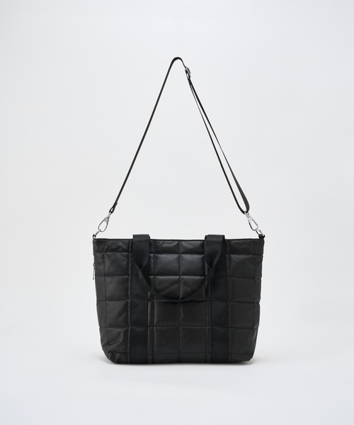 ADAM PATEK(アダムパテック)の「ADAMPATEK/ w/r leather quilting medium tote/撥水レザーキルティングミディアムトート(トートバッグ・メンズ・ブラック・FREE)」の7枚目の写真