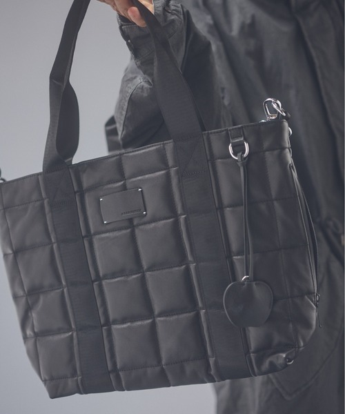 ADAM PATEK(アダムパテック)の「ADAMPATEK/ w/r leather quilting medium tote/撥水レザーキルティングミディアムトート(トートバッグ・メンズ・ブラック・FREE)」の4枚目の写真