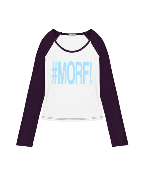 THEMORFHOUSE(ザモーフハウス)の「MORF タイポプリント配色 Uネックロングスリーブ パープル(Tシャツ/カットソー・レディース・その他・MEDIUM)」の1枚目の写真