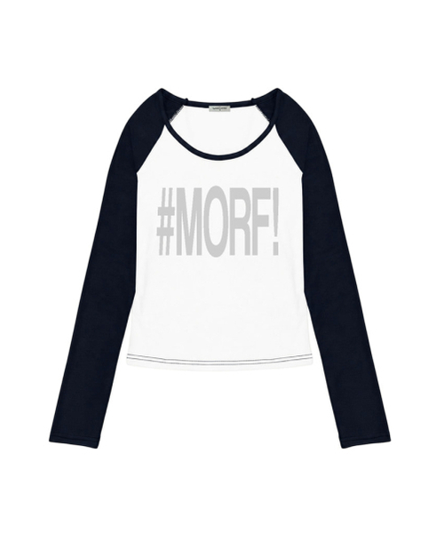 THEMORFHOUSE(ザモーフハウス)の「MORF タイポプリント配色 Uネックロングスリーブ パープル(Tシャツ/カットソー・レディース・その他・MEDIUM)」の2枚目の写真