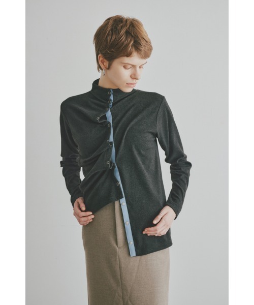 Muel Chic(ミュエルシック)の「Aster Cardigan アスターカーディガン(カーディガン/ボレロ・レディース・チャコールグレー/ブラック/ライトブルー/アイボリー・FREE)」の3枚目の写真