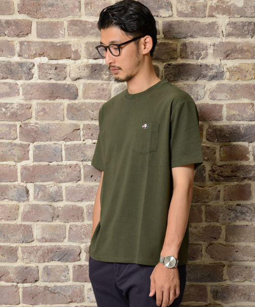 CIAOPANIC TYPY（チャオパニックティピー）の「【クールプラス】クルーポケットTシャツ（Tシャツ/カットソー・メンズ・ホワイト/ワインレッド/オリーブ/ネイビー/ブラック・MEDIUM/SMALL/LARGE）」の3枚目の写真