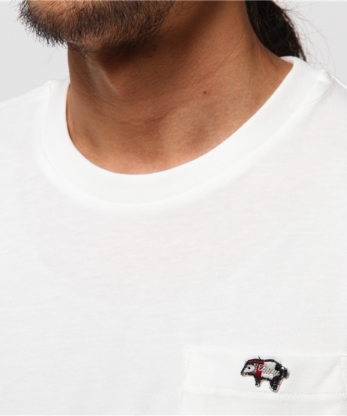 CIAOPANIC TYPY（チャオパニックティピー）の「【クールプラス】クルーポケットTシャツ（Tシャツ/カットソー・メンズ・ホワイト/ワインレッド/オリーブ/ネイビー/ブラック・MEDIUM/SMALL/LARGE）」の10枚目の写真